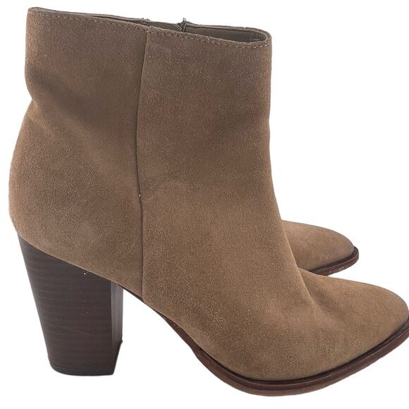 Sam Edelman Blake Booties Suede Leather Heeled Ankle boots Carmel Woman’s Sz 8 - Picture 3 of 6